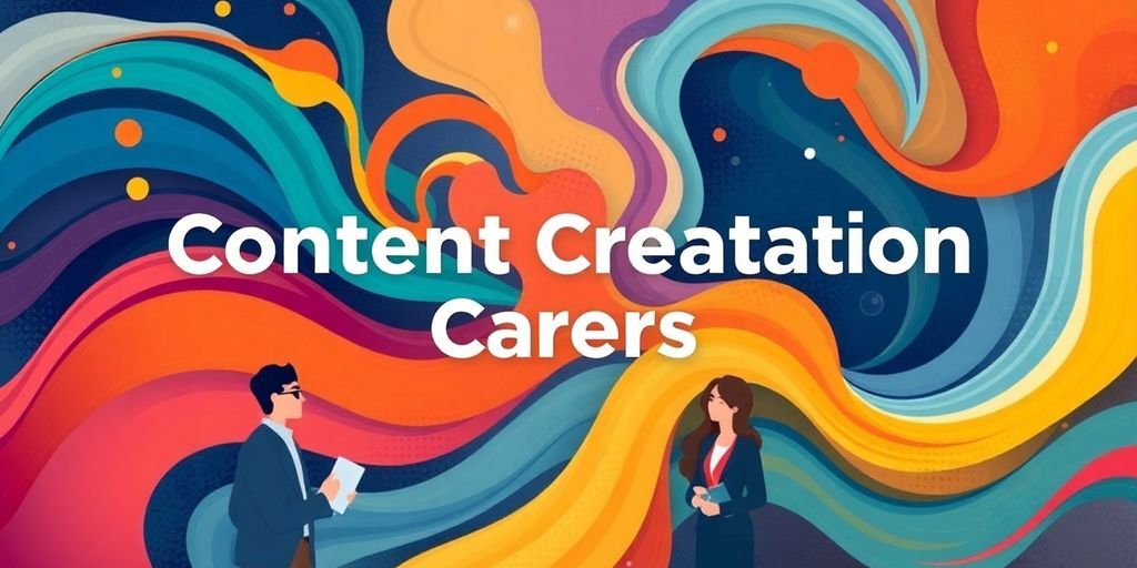 Diverse job titles in a swirling abstract colorful design.