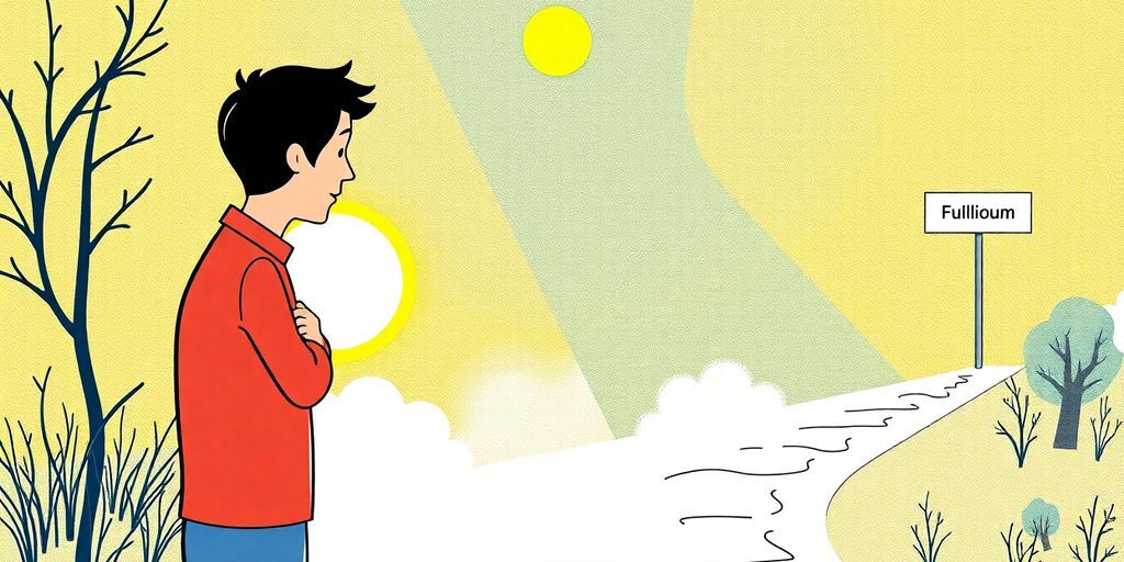 Person finding joy in career path illustration.