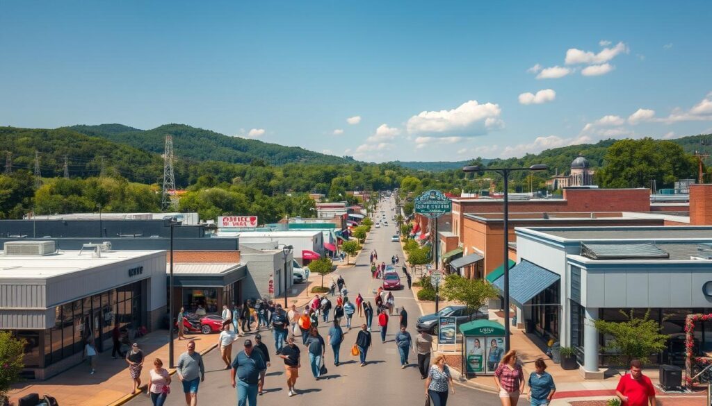 Average Salary in Guyton, GA: 2025 Cost of Living Guide 2 A bustling small-town employment landscape, with a vibrant mix of industries and job opportunities. In the foreground, a diverse workforce moves with purpose through a well-planned commercial district, surrounded by modern office buildings and factories. In the middle ground, a thriving main street showcases local businesses, from family-owned shops to tech startups. The background features lush green hills and a clear, sunny sky, conveying the town's picturesque, rural setting. The scene is illuminated by warm, natural lighting, captured through a wide-angle lens to emphasize the town's sense of community and growth. An atmosphere of economic opportunity and progress permeates the image, reflecting Guyton's dynamic employment trends.