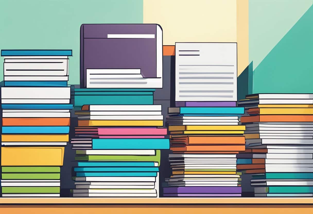How to Write a Cover Letter That Sounds Like You and Gets You Noticed: Practical Tips for Standing Out 3 A stack of cover letters on a desk, one standing out with vibrant colors and unique design, catching the eye of the reader
