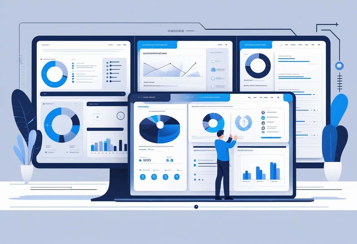 Multiple digital devices displaying different AI-powered resume interfaces side by side for comparison.
