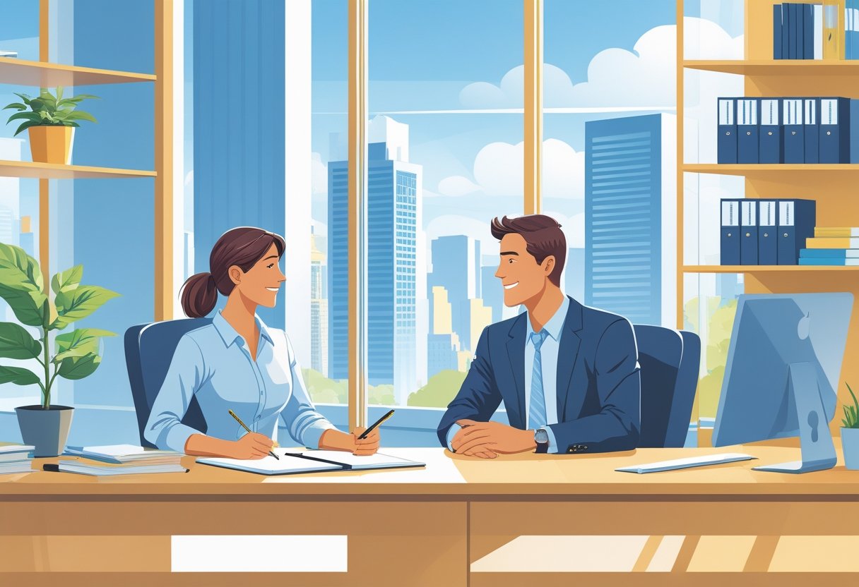 Do You Have to Declare a Second Job to Your Employer: Legal and Workplace Considerations 2 An employee and employer having a respectful conversation in a modern office setting.