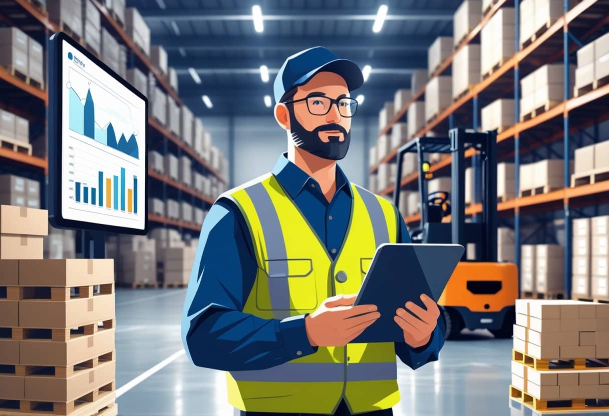 10 Warehouse Supervisor Resume Examples & Guide for 2025: Expert Tips to Land Your Next Role 2 A warehouse supervisor standing in an organized warehouse holding a tablet with pallets and forklifts in the background.