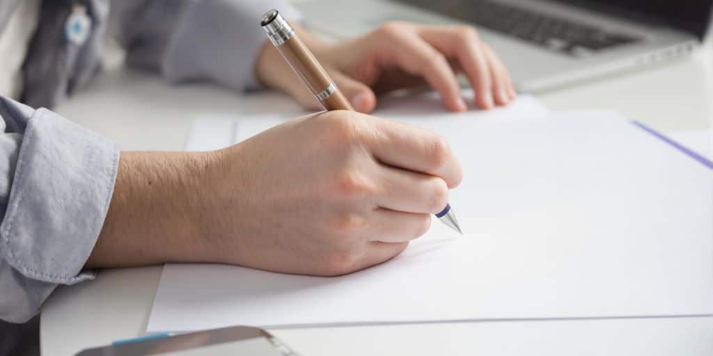 Professional engineer writing cover letter.