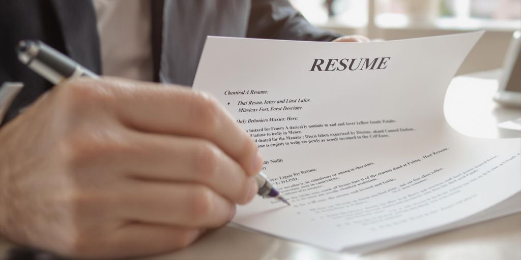 A person holding a resume.