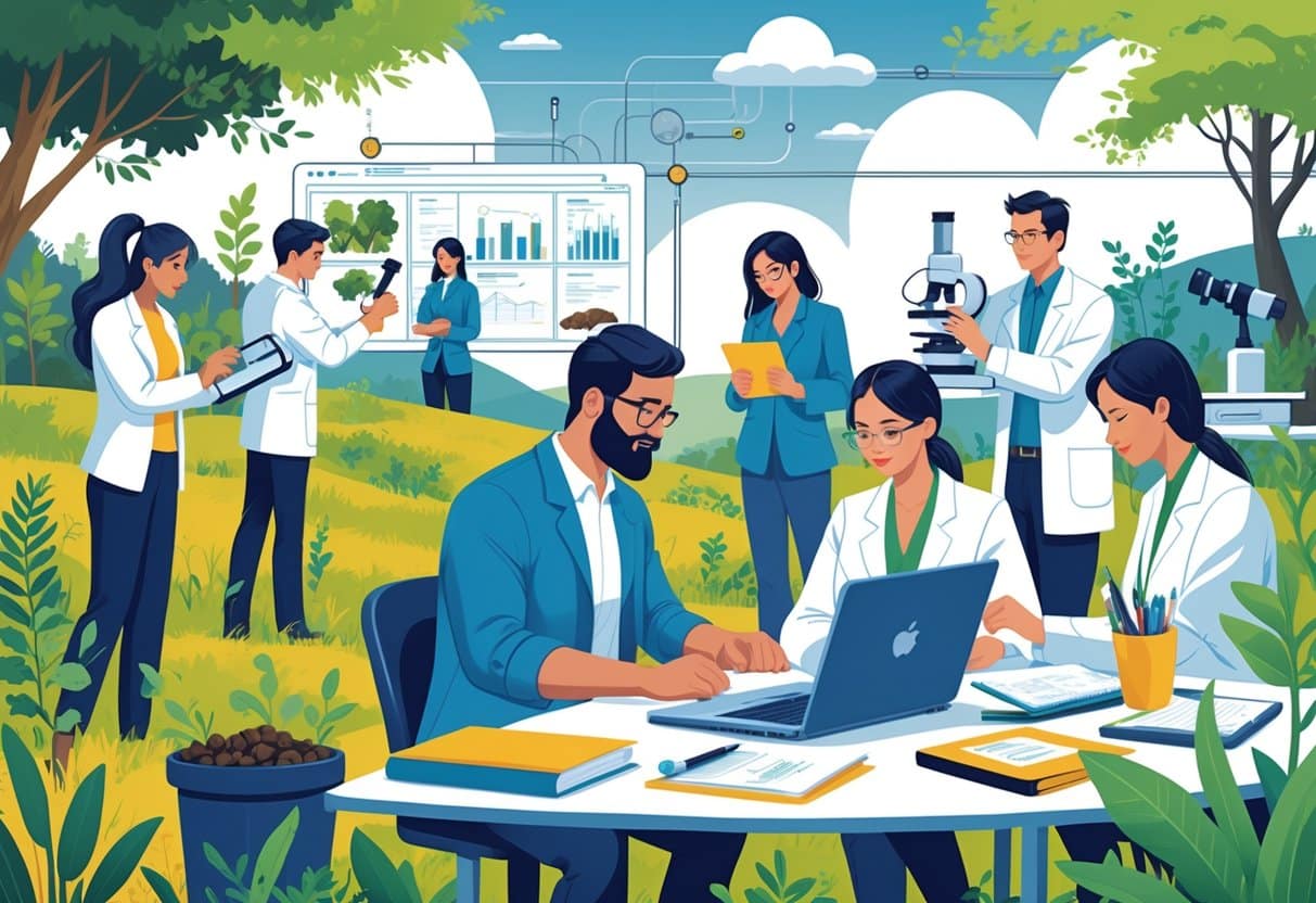 13 Professor Resume Examples That Got Jobs for 2025 and What Made Them Stand Out 4 Professors conducting fieldwork and research outdoors and in a laboratory, collaborating and using scientific equipment.