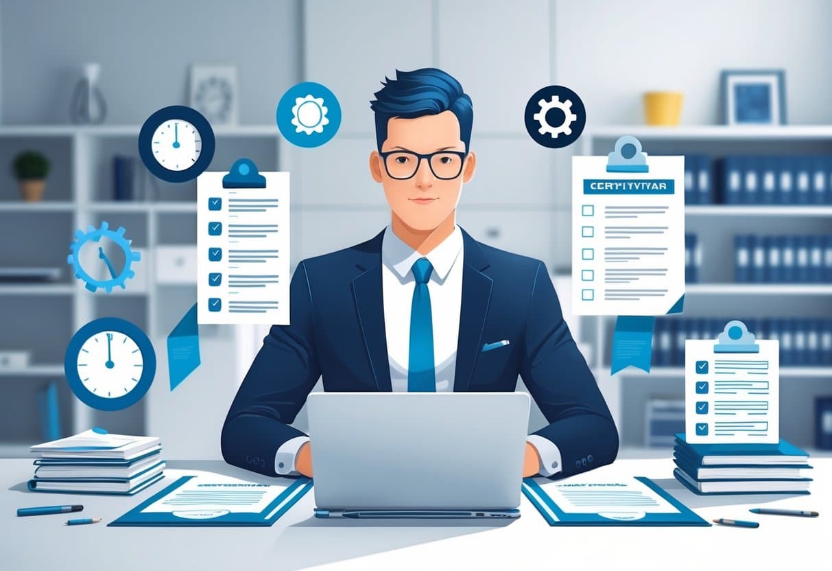 Reliability Skills for a Resume: A Complete Guide to Showcasing Dependability in 2025 2 A business professional working at a tidy desk with a laptop, documents, and a completed checklist in a bright office environment.