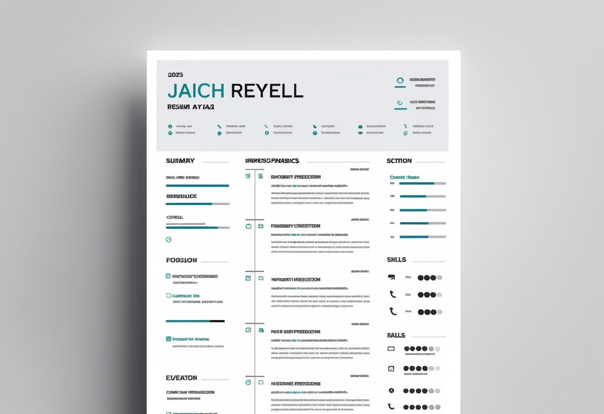 One Page Resume Templates for 2025 | PDF & TXT – Modern, Downloadable Options for Job Seekers 4 A one-page resume layout with sections for contact information, summary, work experience, education, and skills, arranged clearly on a clean white background.