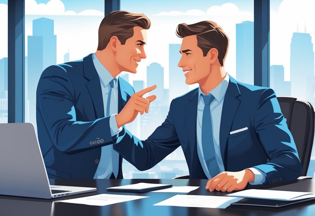 7 Insurance Agent Resume Examples That Got Jobs for 2025: Proven Formats and Tips for Success 4 An insurance agent talking confidently with a client across a desk in a bright office setting.