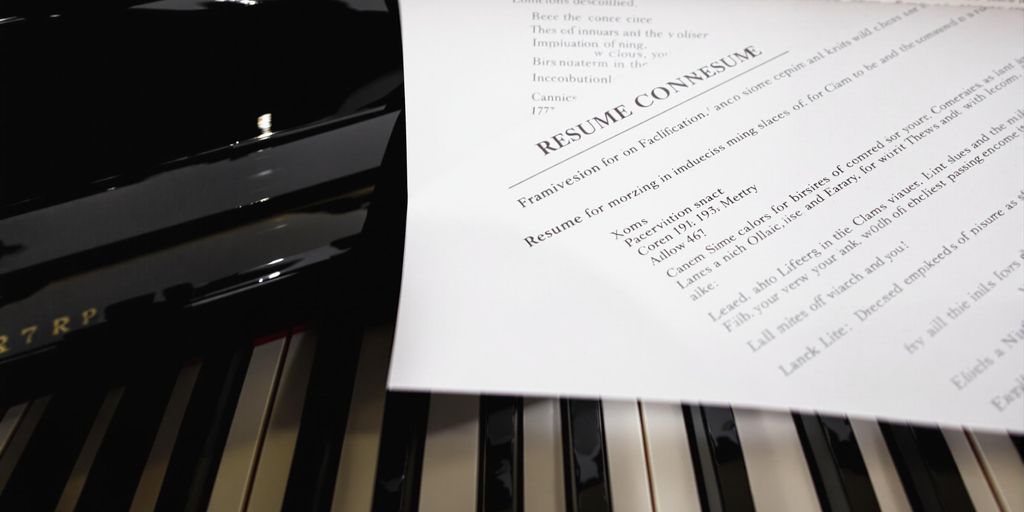 Open resume on piano keys