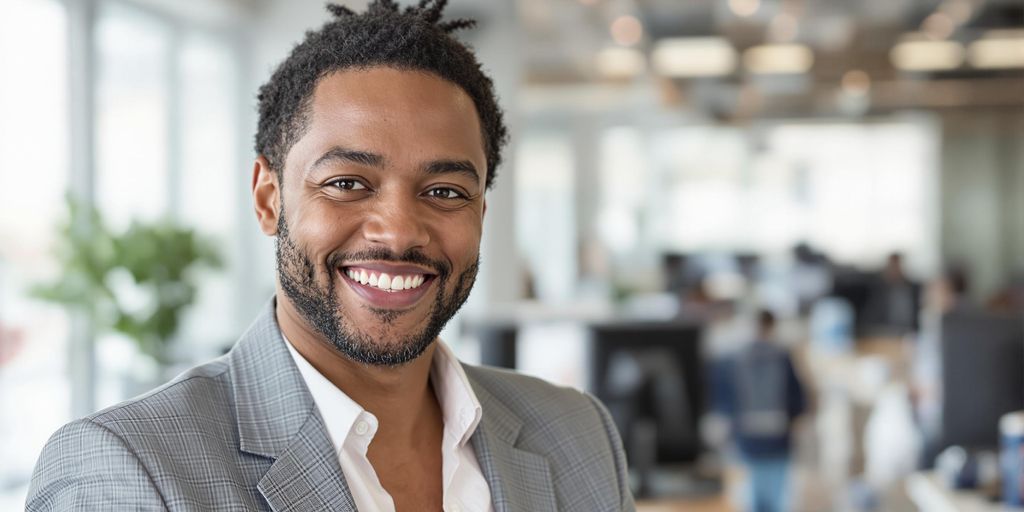 Professional HR analyst with warm smile