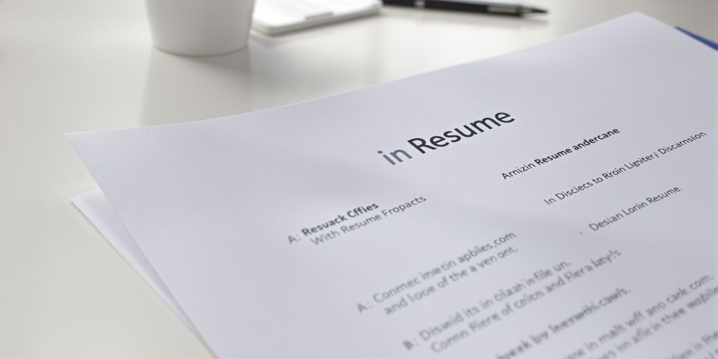 Example accounting resume on a desk.