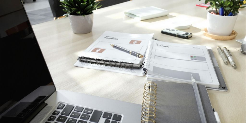 Office supplies on a desk