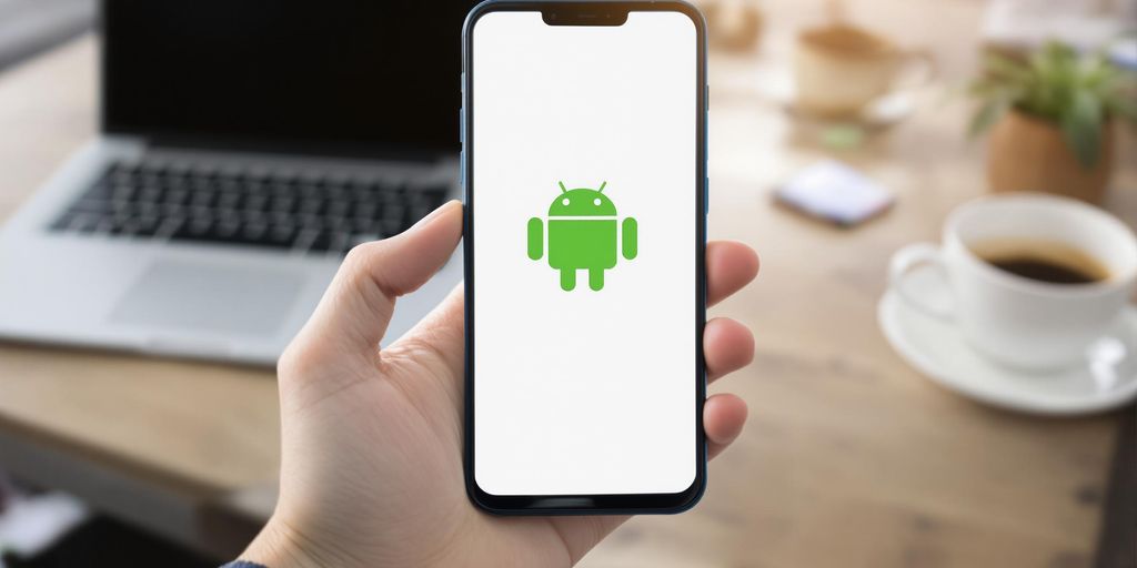 Android logo on a skilled developer's desk.