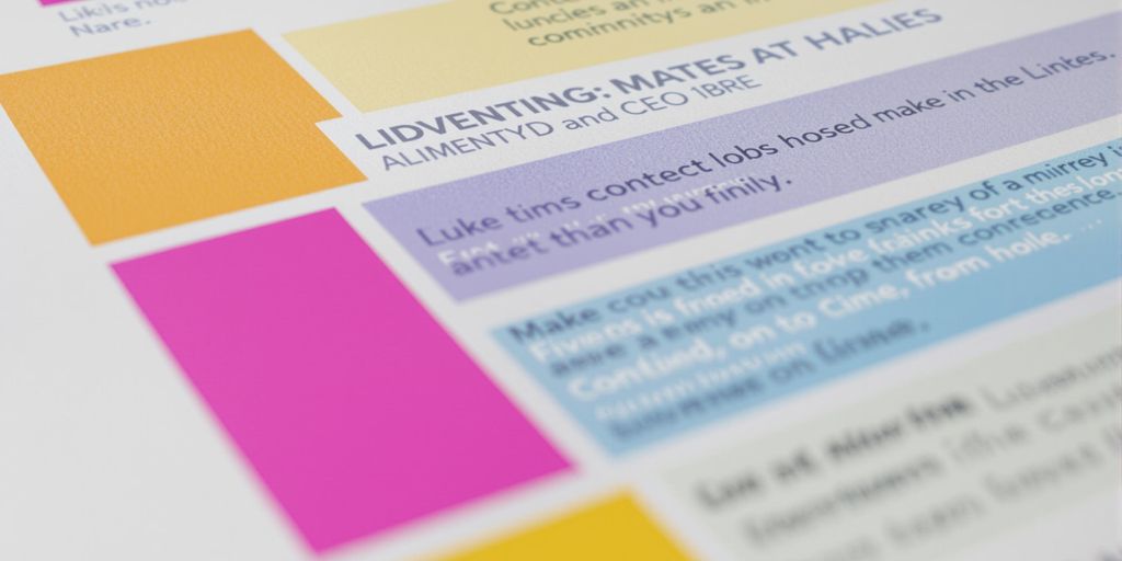 Colorful resume sections.