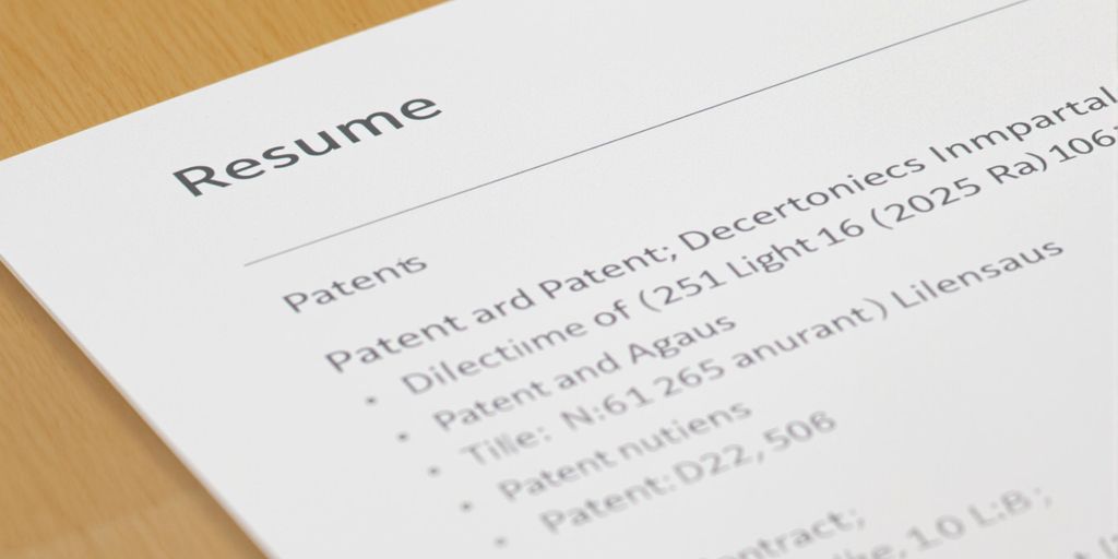 Resume with patent section