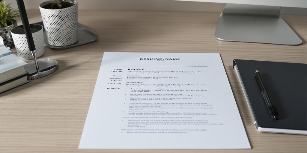 Clean, modern resume example on a desk.
