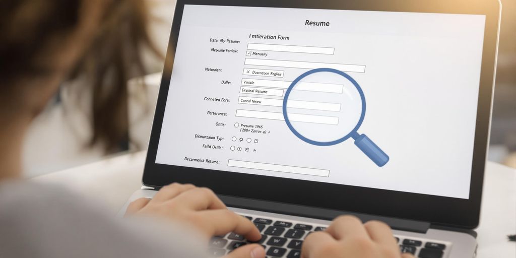 Person building federal resume online.