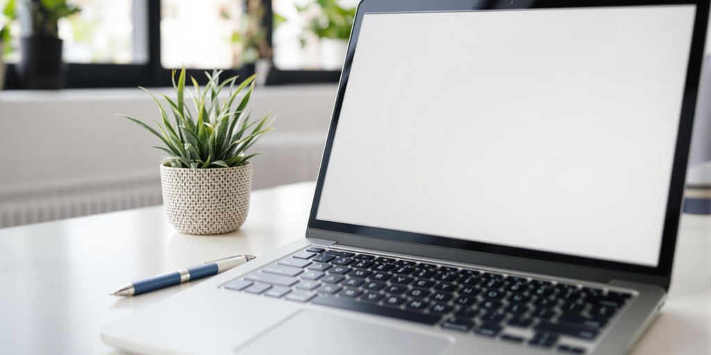 Laptop with cover letter template.