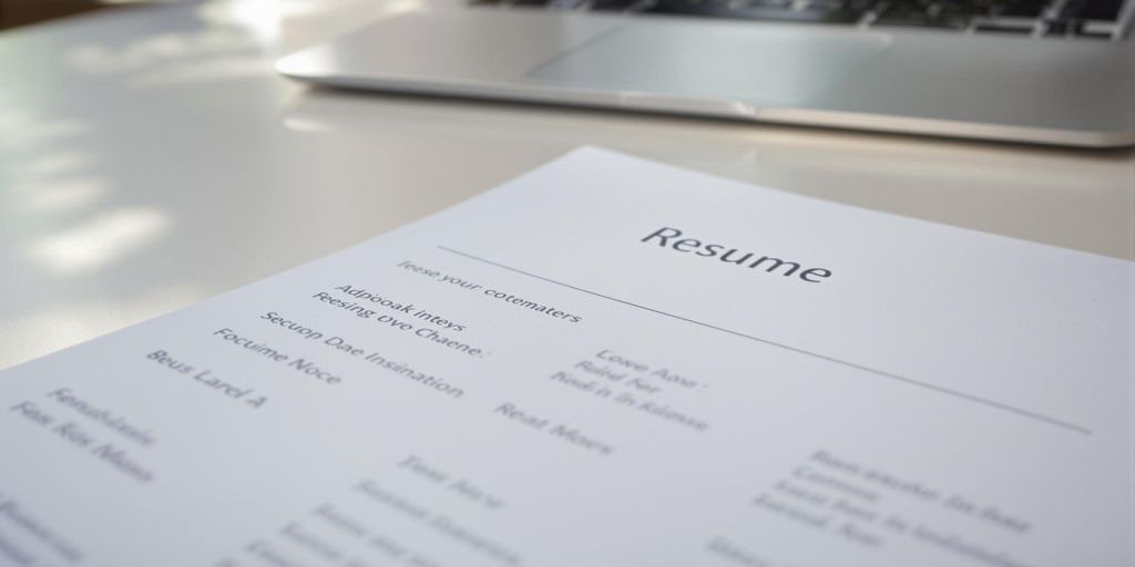 Polished resume on modern desk.