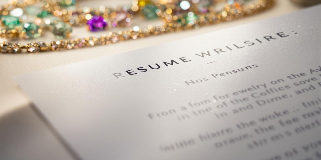 Sparkling jewelry on a resume.