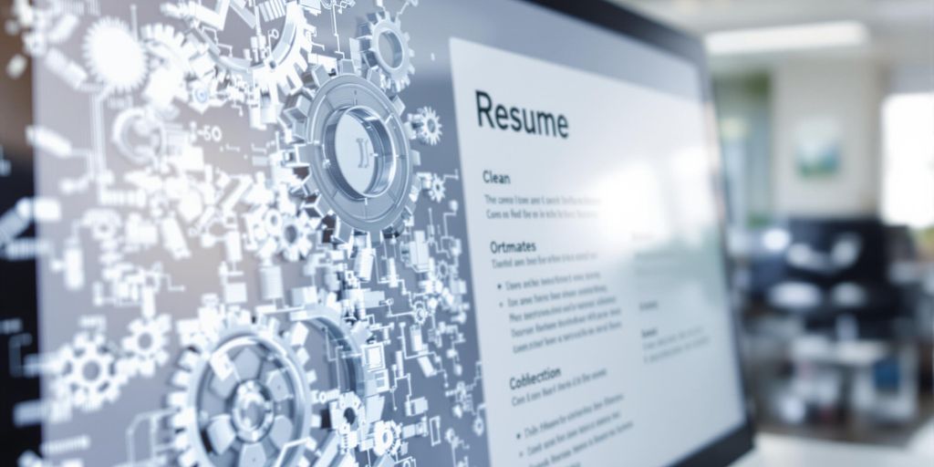 Resume on screen, gears spinning.