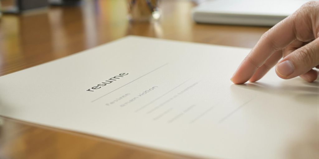 Textured resume paper with a subtle watermark.
