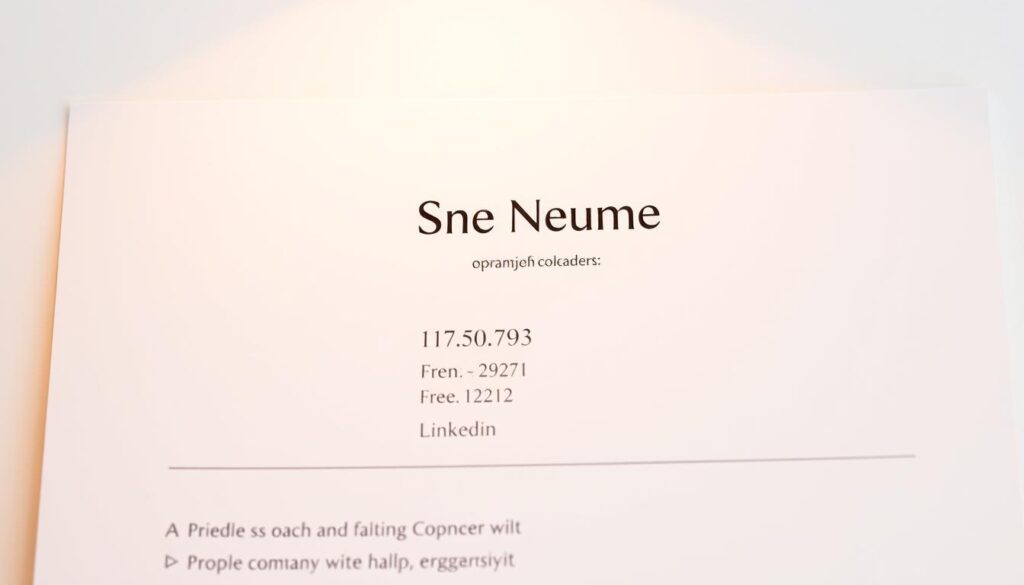 professional resume header example