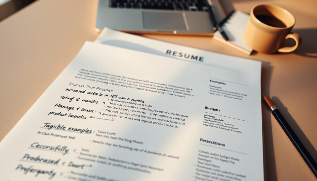specific examples in resumes