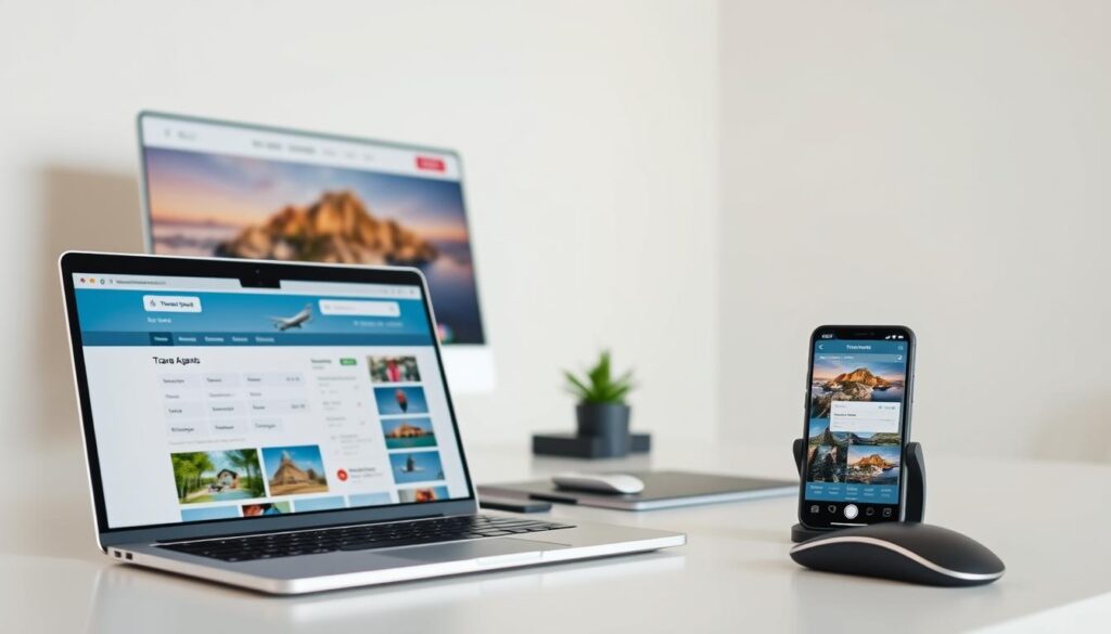 travel agent online presence