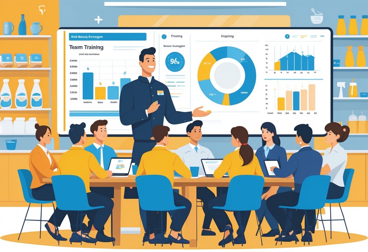 10 Food and Beverage Manager Resume Examples & Guide for 2025: Expert Tips and Proven Templates 5 A group of employees attending a staff training session led by a food and beverage manager in a bright conference room.