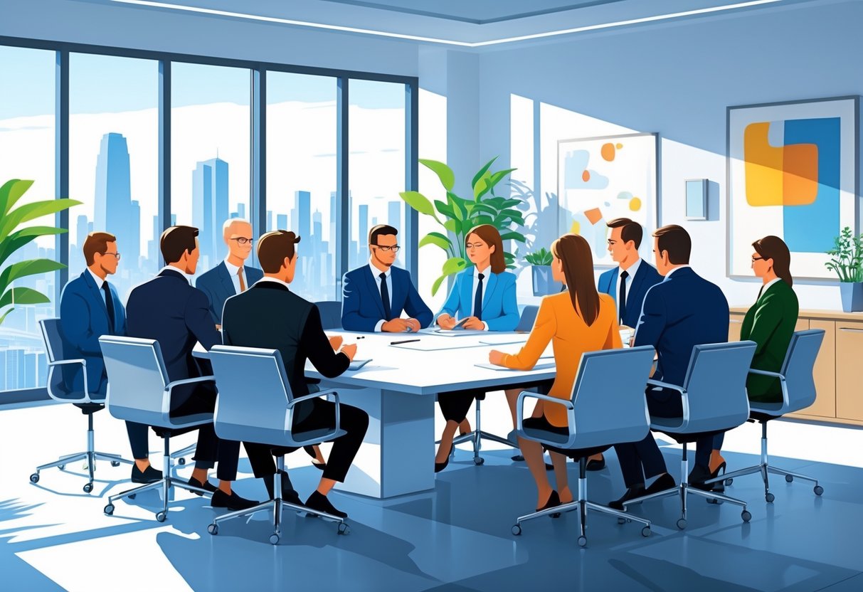 Professional Board of Directors Cover Letter Examples for Effective Applications 1 A group of business executives sitting around a conference table in a boardroom engaged in discussion.