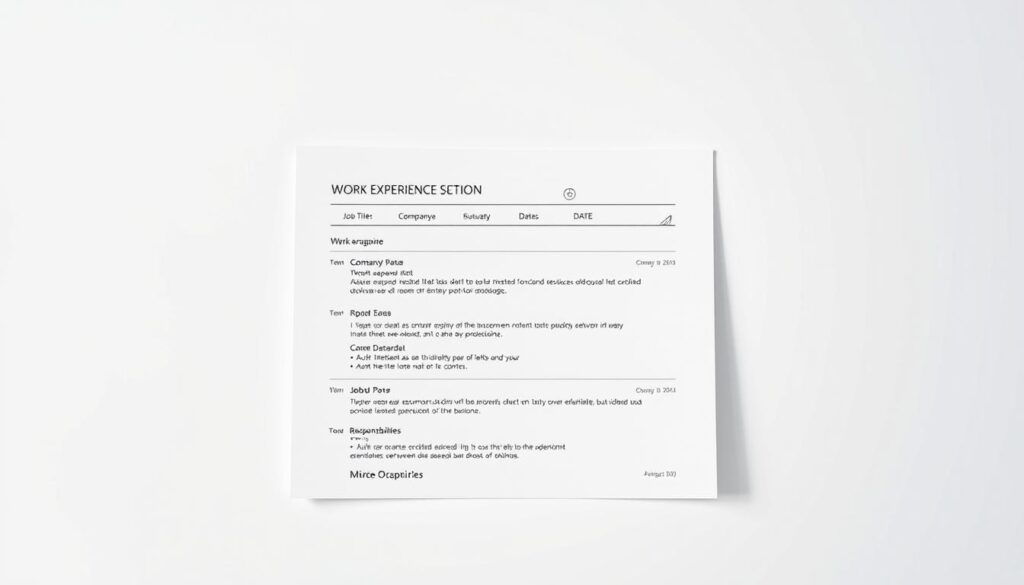 work experience section formatting guide