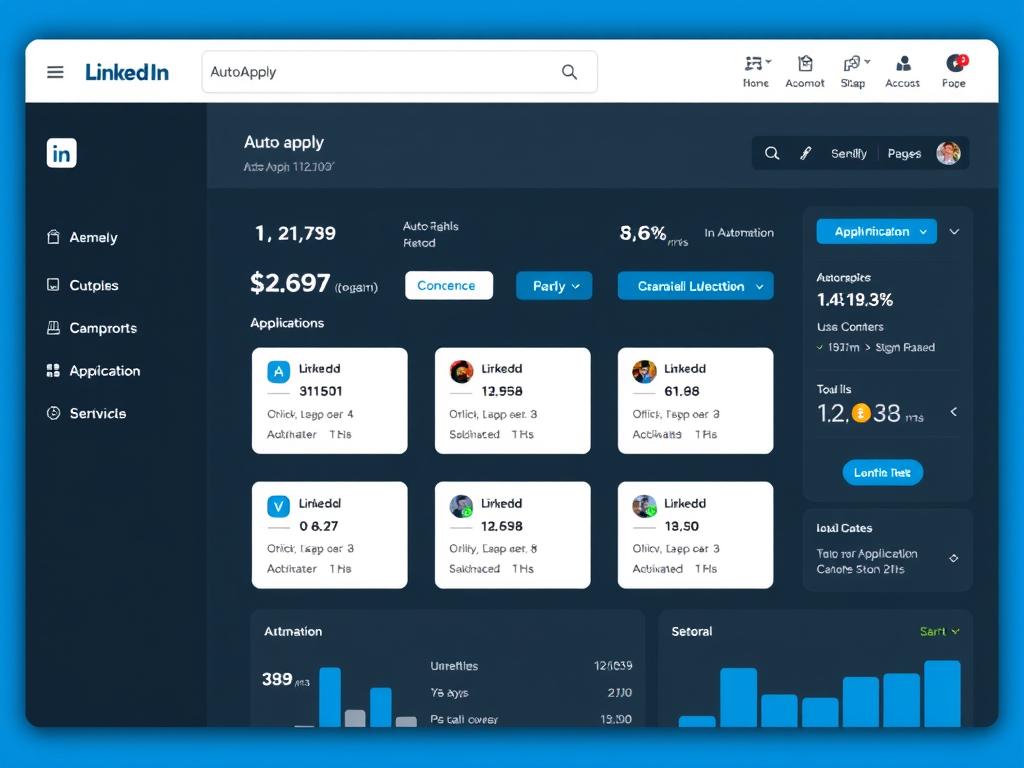Dashboard of LinkedIn auto apply chrome extension showing application statistics
